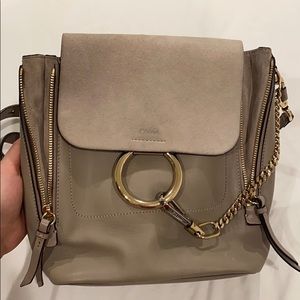 Medium Faye Chloe Backpack in Taupe
